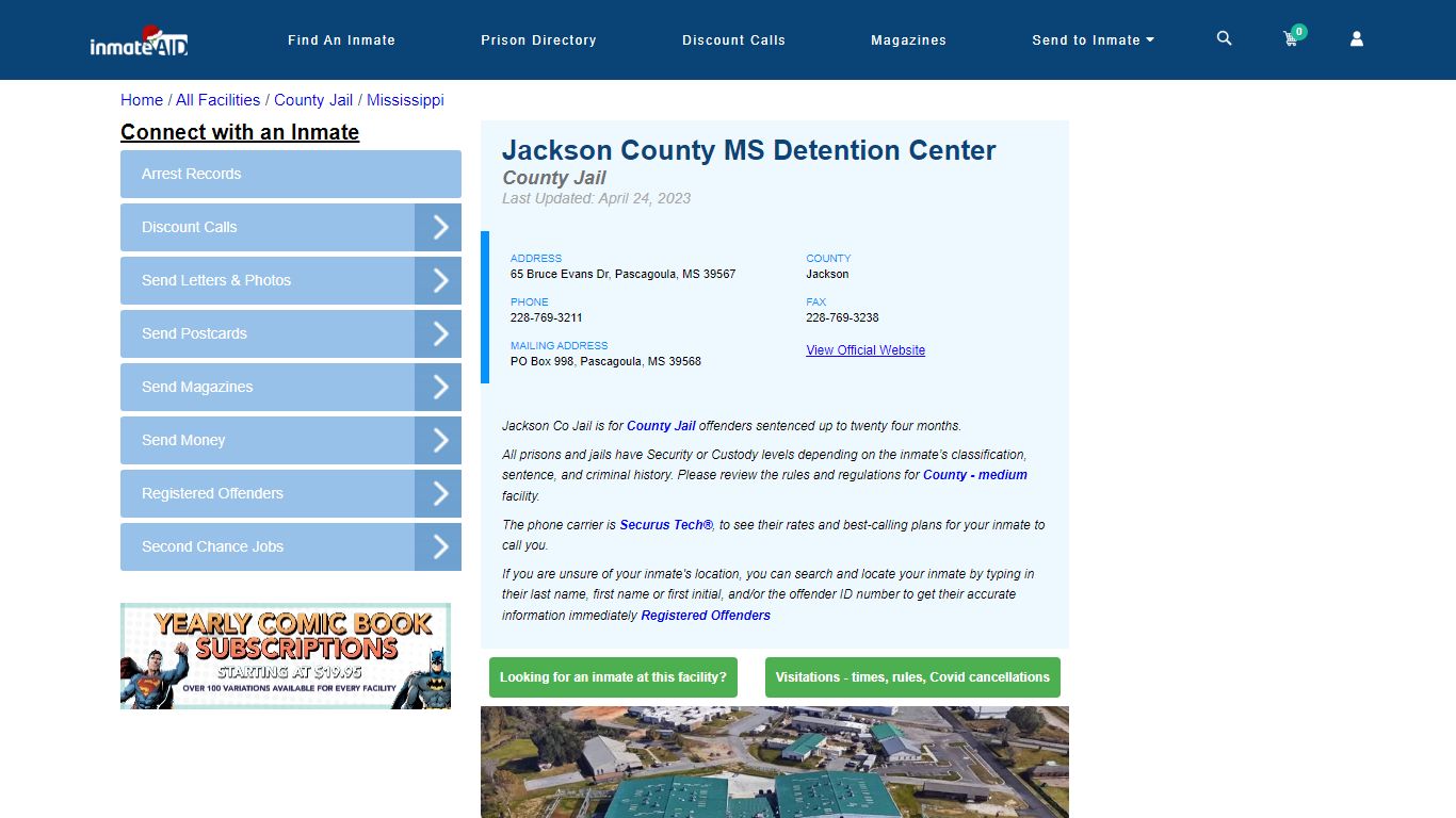 Jackson County MS Detention Center - Inmate Locator - Pascagoula, MS